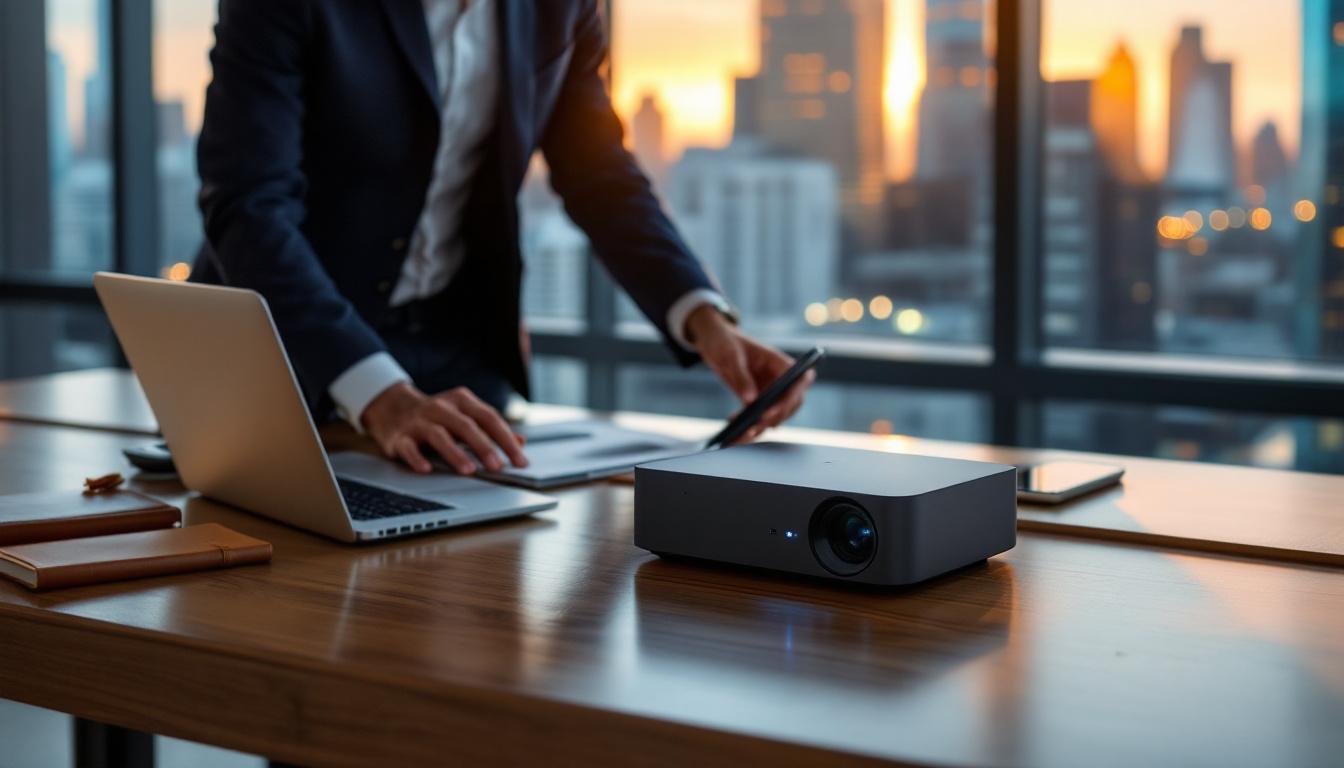 découvrez notre guide complet du vidéoprojecteur bureautique portable, idéal pour les professionnels en déplacement cherchant praticité et performance.