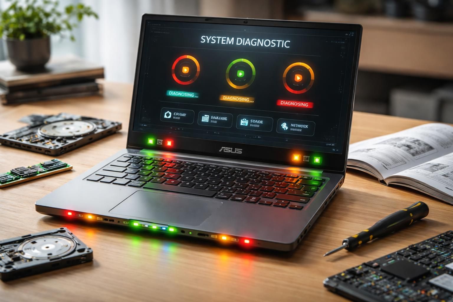 découvrez comment interpréter les voyants et les bips au démarrage de votre ordinateur asus pour un diagnostic rapide et précis des problèmes matériels.