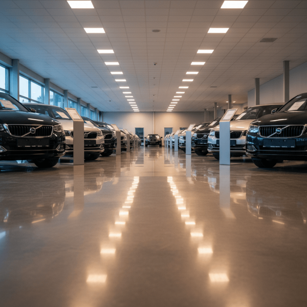 Showroom organisé de véhicules d'occasion optimisé par système de gestion DMS
